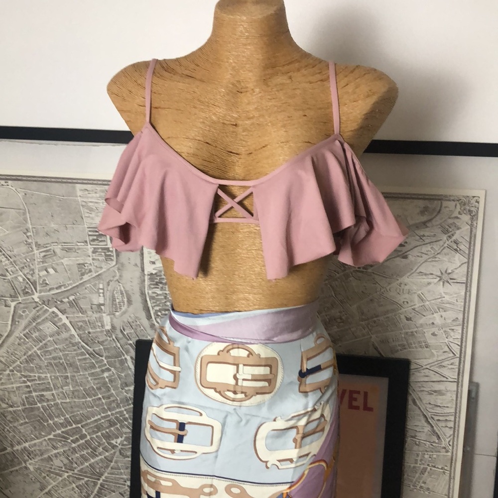 Montce Pink Ruffle Women's Top - Picture 4 of 8